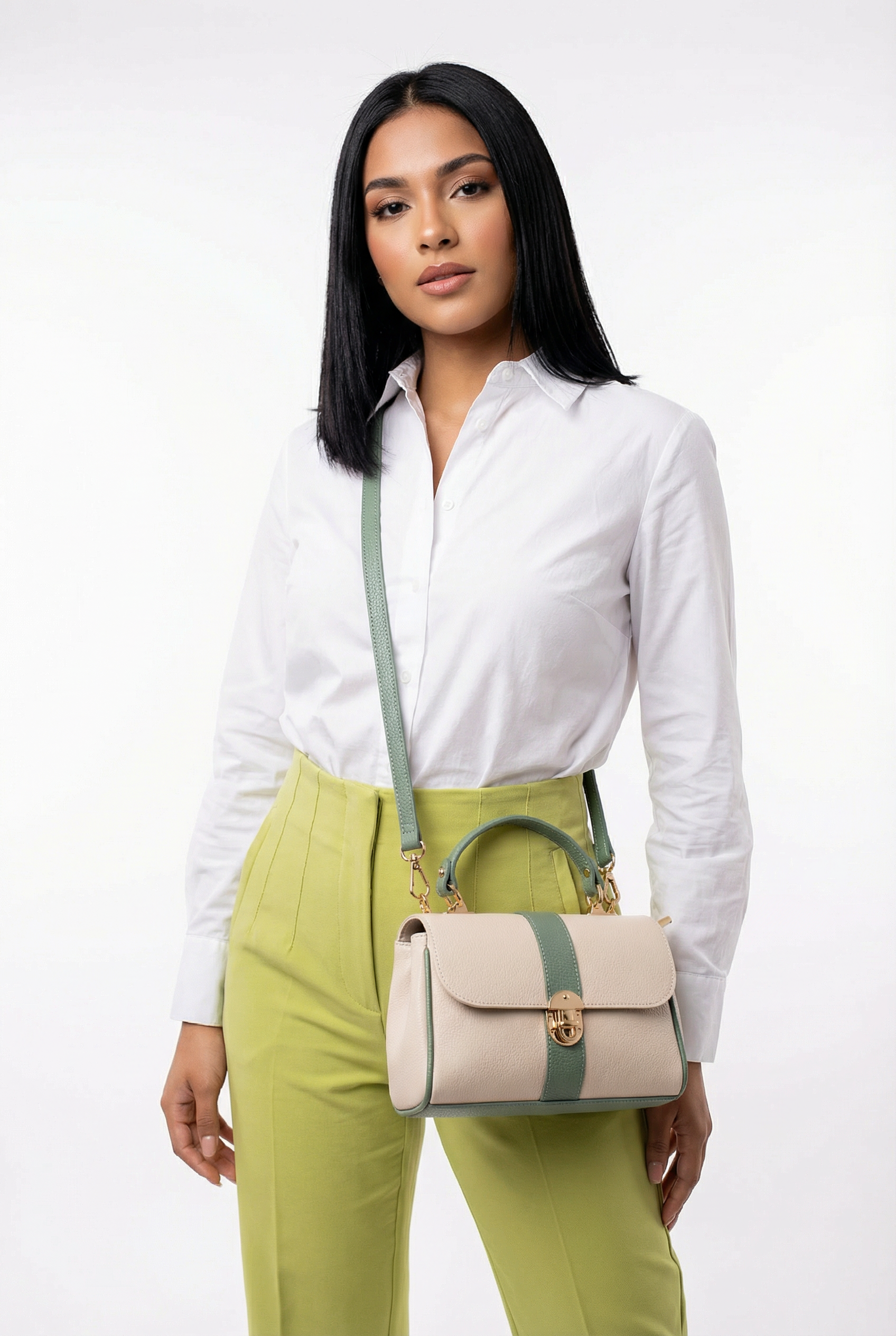 Dámská italská kožená kabelka Ivana do ruky se dvěma kapsami na zip