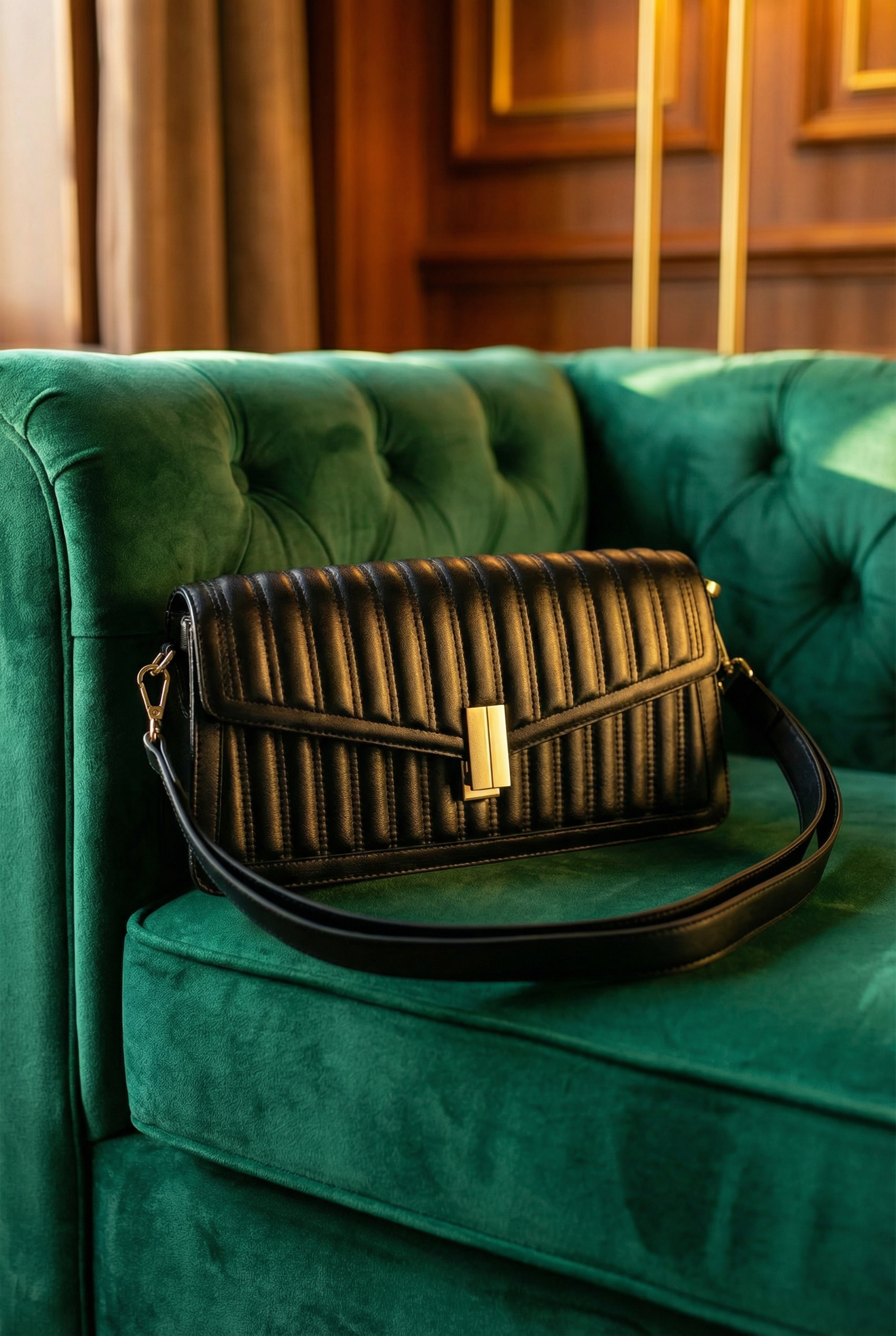 Kabelka Vendula – Černá elegantní kožená kabelka